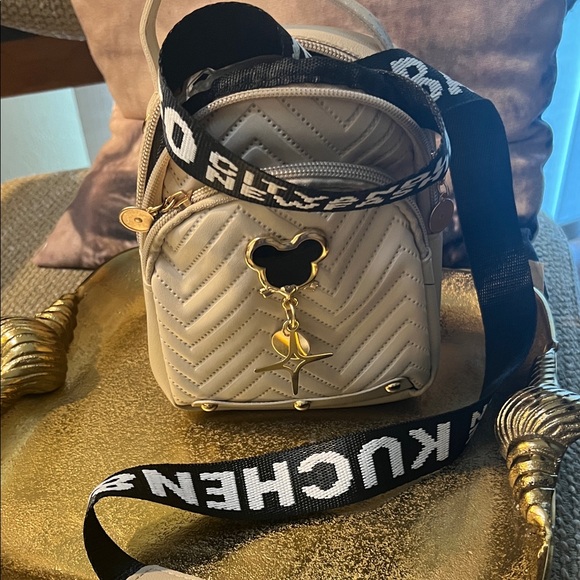 #1345**Stylish Beige Mini Quilted Backpack “47 long” adjustable strap. - Picture 4 of 7